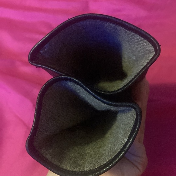 Authentic Coach Signature Black Leather Cashmere Lined Gloves Womens 6 1/2 - Picture 9 of 10